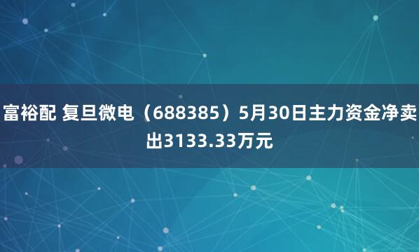 富裕配 复旦微电（688385）5月30日主力资金净卖出3133.33万元